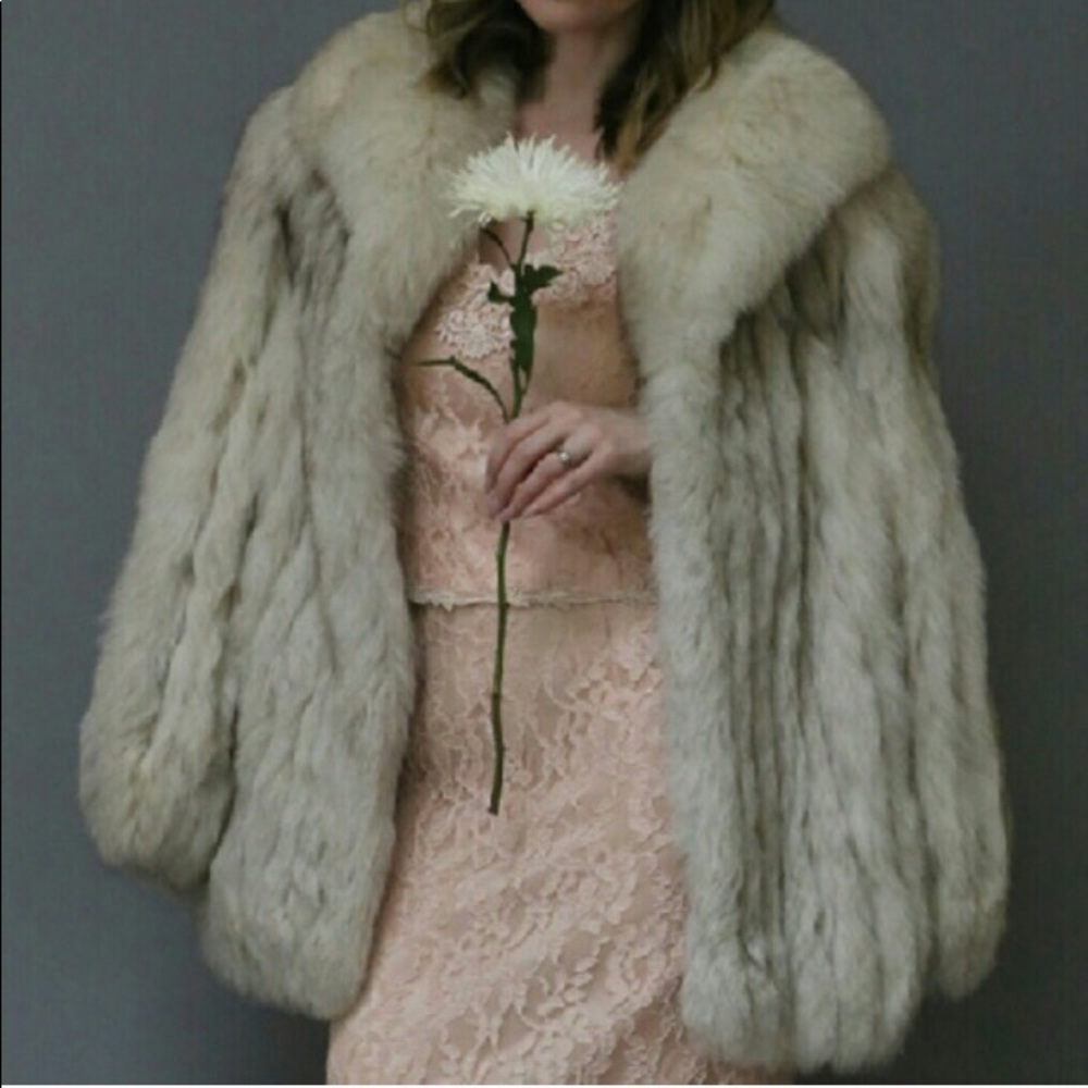 Vintage 80’s Blue Fox Fur Jacket (Offers Accepted)